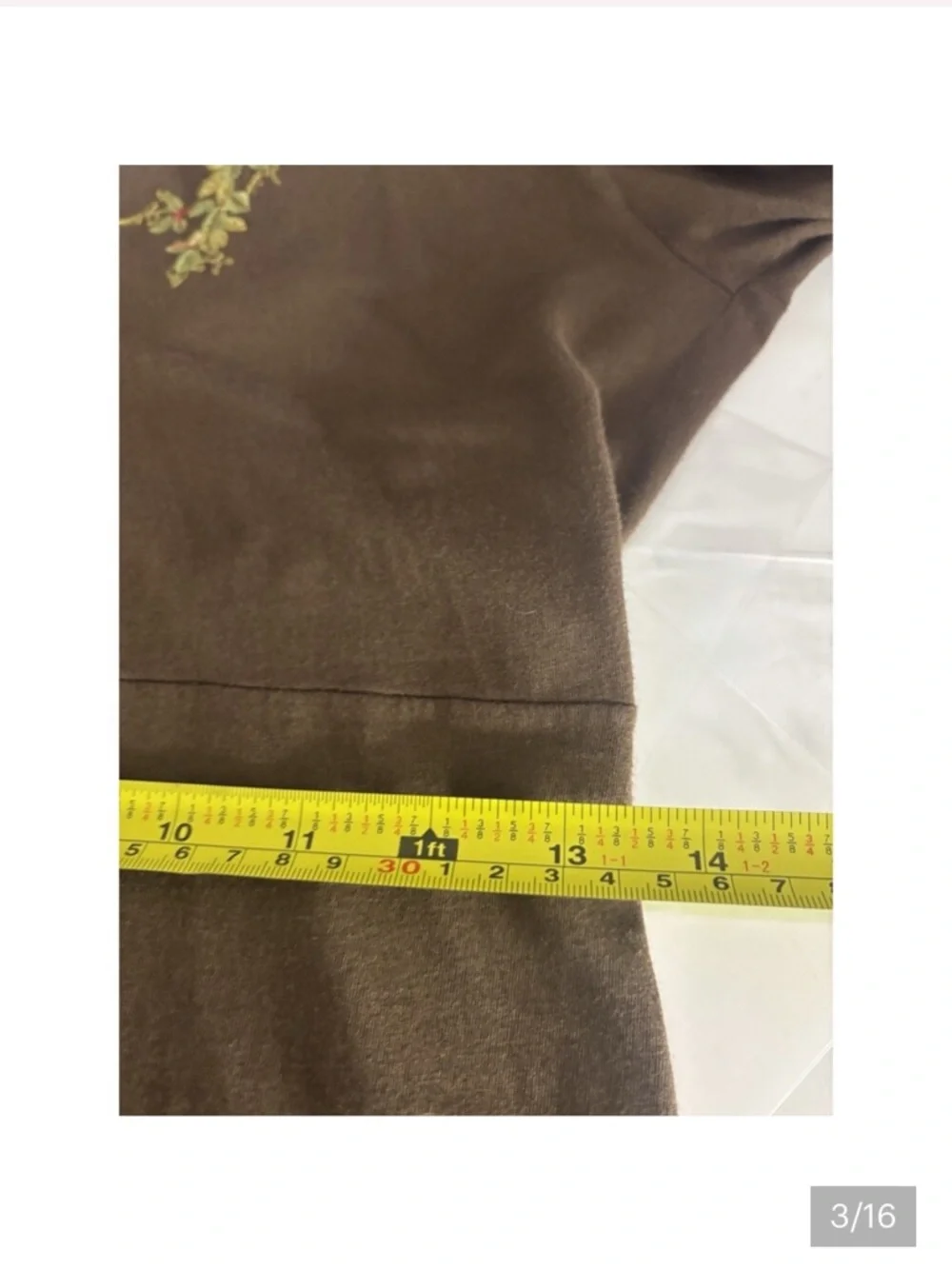 Johnny Was Brown Floral & Heart Embroidered V-Neck Long-Sleeve Dress - Picture 3 of 14